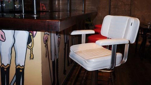 The Captain’s Chair is located at the end of the bar at Ticonderoga Club in Krog Street Market. (BECKY STEIN PHOTOGRAPHY)