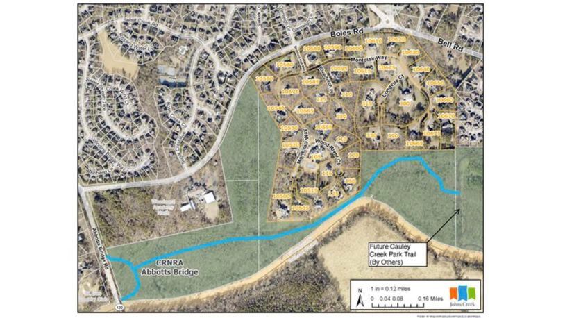 The National Park Service advised Johns Creek that additional archeology survey work is required for Chattahoochee River Greenway between Cauley Creek Park and Abbotts Bridge Road since this trail sits on federal land not previously open to the public. (Courtesy City of Johns Creek)