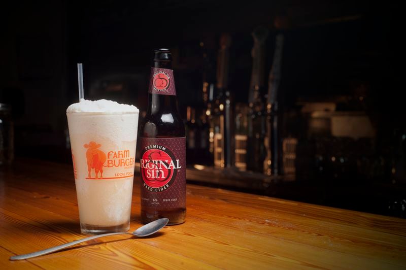At Farm Burger in Dunwoody, try the Original Sin adult float, made from apple cider blended with sweet vanilla ice cream from local creamery Morelli’s.