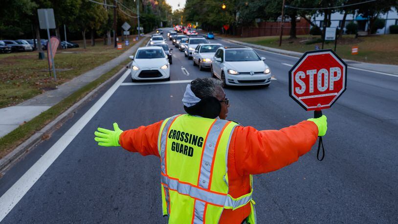 Crossing guards are being provided at all county public schools.