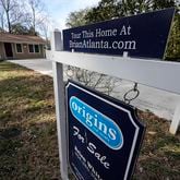 FILE - A sign announcing a home for sale is shown on Feb. 1, 2024, in Kennesaw, Ga., near Atlanta. On Thursday, April 18, 2024, Freddie Mac reports on this week's average U.S. mortgage rates. (AP Photo/Mike Stewart, File)
