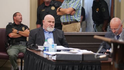 Defendant Frank Gebhardt during a break in jury selection at Spalding County Superior Court Monday, June 18, 2018. POOL PHOTO BY MAX PELTZ