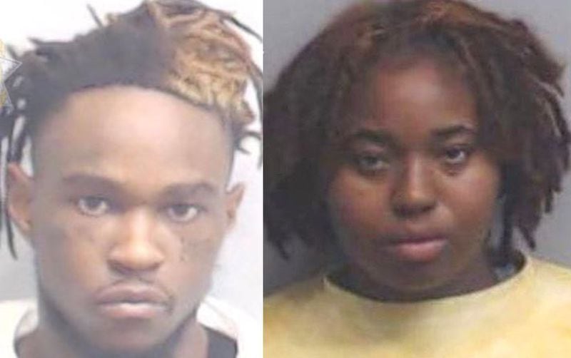 Dequasie Little (left) and Sharice Ingram, both 22, have been charged with murder and aggravated assault in the death of 6-month-old Grayson Fleming-Gray.