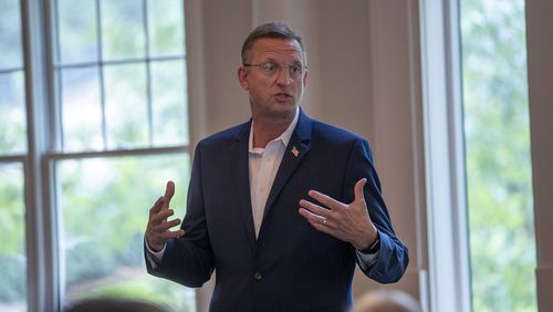 U.S. Rep. Doug Collins is one of 21 candidates running in Georgia's special election for the U.S. Senate, but he's focused nearly all his attention on a fellow Republican in the contest, Kelly Loeffler. (Alyssa Pointer / Alyssa.Pointer@ajc.com)