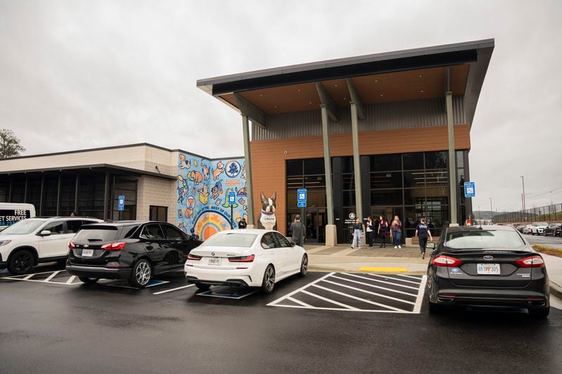 The brand new Fulton County Animal Shelter opens to the public with a celebration on Saturday, Dec. 2 2023. Fulton officials have said the cost of the new shelter is not being passed along to cities. (Olivia Bowdoin for the Atlanta Journal-Constitution).