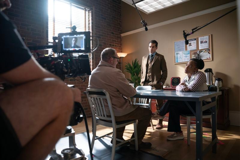 In the second season debut of "Will Trent" that debuted Feb. 20, 2024 on ABC, Ramon Rodriguez, as Will Trent, and fellow Georgia Bureau of Investigations detective Faith Mitchell (Iantha Richardson) grill a suspect. (Disney/Daniel Delgado Jr.)