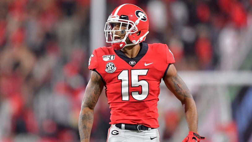 Georgia wide receiver Lawrence Cager will likely miss the team's game against Kentucky Oct. 19. (AJC file photo/Hyosub Shin)