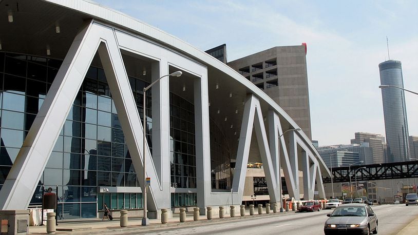 Philips Arena sits in Atlanta — in case you couldn’t tell. (Kimberly Smith / AJC file)