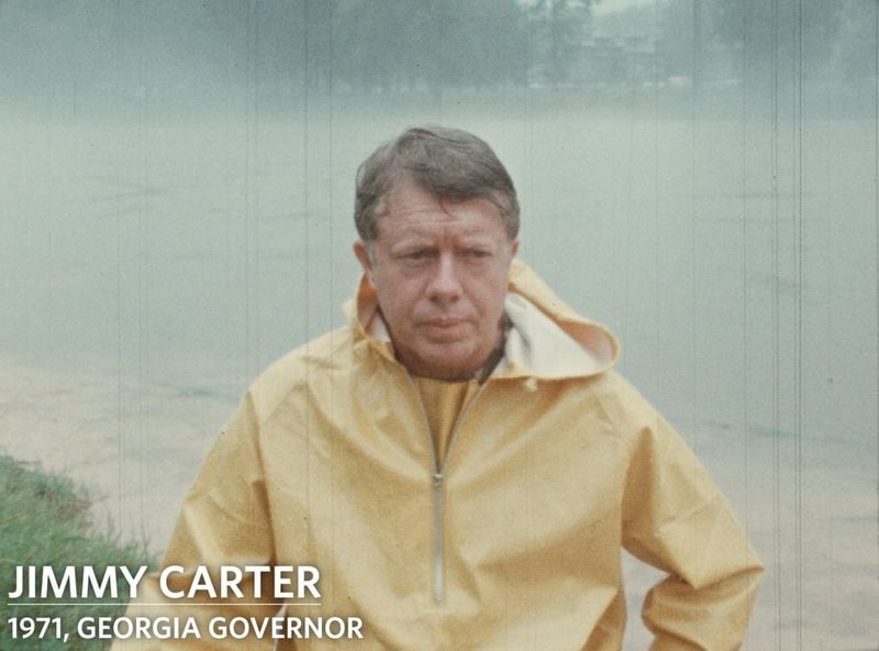 In a still from the documentary film "Saving the Chattahoochee," Gov. Jimmy Carter appears in news footage to bemoan the development creating devestating erosion along the banks of the Chattahoochee. Photo: "Saving the Chattahoochee"