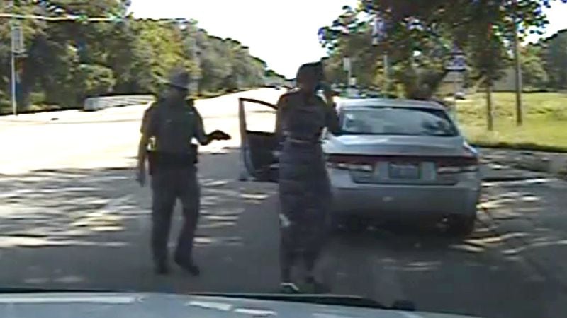 Then-Texas state Trooper Brian Encinia is seen in dashboard camera footage holding a Taser on Sandra Bland July 10, 2015, after forcing her from her car during a traffic stop in Prairie View, Texas. Bland, 28, was found hanging in her cell at the Waller County Jail in Hempstead three days later in what was ruled a suicide. Bland, whose family sued state and county officials over her arrest and subsequent death, became a prominent face of the Black Lives Matter movement after she died in police custody. Encinia, then 30, was fired and indicted for perjury in the case, but the criminal charge was later dropped in exchange for his never seeking another law enforcement job.