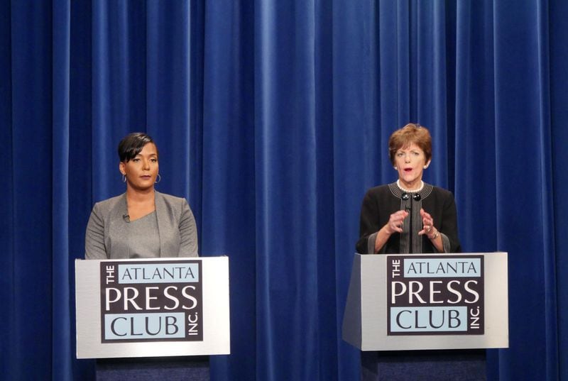 Atlanta mayoral candidates Keisha Lance Bottoms (left) and Mary Norwood. HYOSUB SHIN / HSHIN@AJC.COM