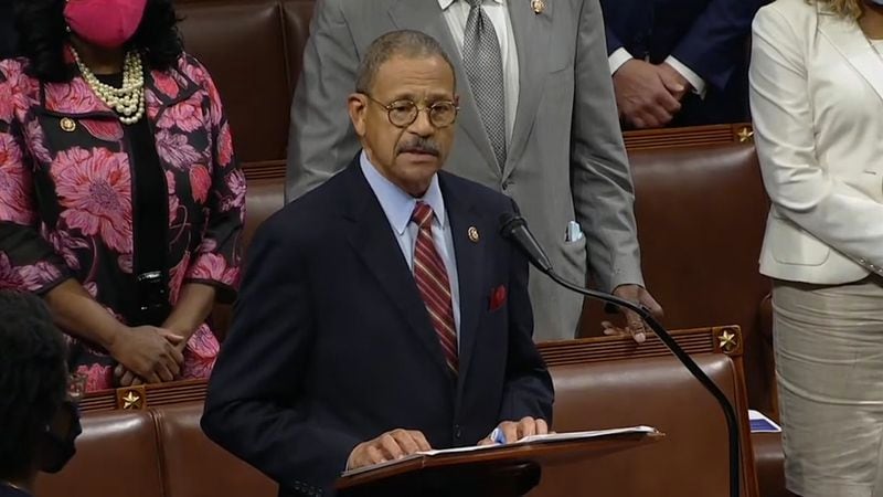 U.S. Rep. Sanford Bishop, who is now dean of Georgia’s congressional delegation in the wake of Lewis’ passing, led the moment of silence, with House Speaker Nancy Pelosi presiding July 20, 2020.
