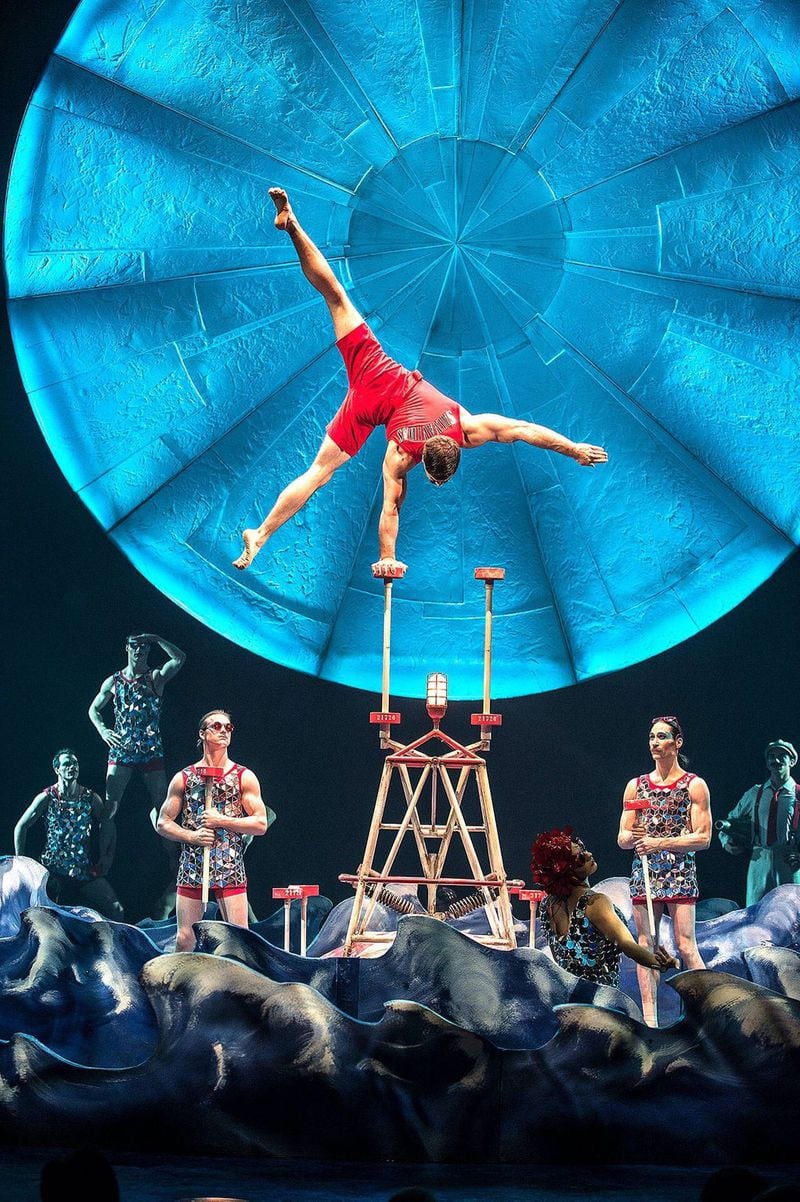 Acrobat Ugo Laffolay performs in Cirque du Soleil’s new show “Luzia,” which will be at Atlantic Station through Nov. 19. Costumes are by Giovanna Buzzi. CONTRIBUTED BY MATT BEARD / CIRQUE DU SOLEIL