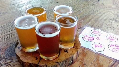 A sampler tray of different beer styles brewed at Innovation Brewing in the charming mountain town of Sylva. Innovation has over 30 house-made beers on tap. CONTRIBUTED BY BLAKE GUTHRIE
