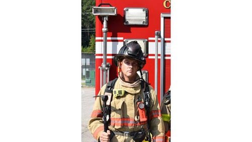 Cobb Firefighter Ralph A. (Rusty) Brown II will receive a national award on April 25 for risking his life to rescue a teen safely and recover the body of his younger brother at High Falls State Park in October - about 50 miles south of Atlanta off I-75. Courtesy of Cobb County