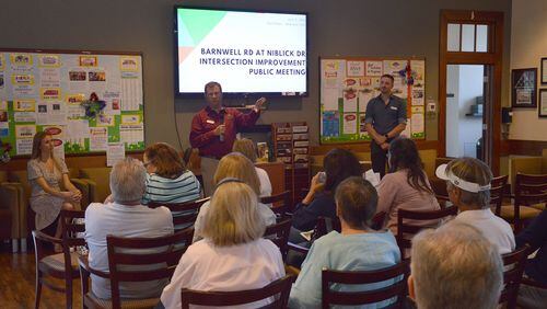 Residents recently attended a meeting to learn more about the options under consideration to improve the Barnwell Road at Niblick Drive intersection. (Courtesy City of Johns Creek)