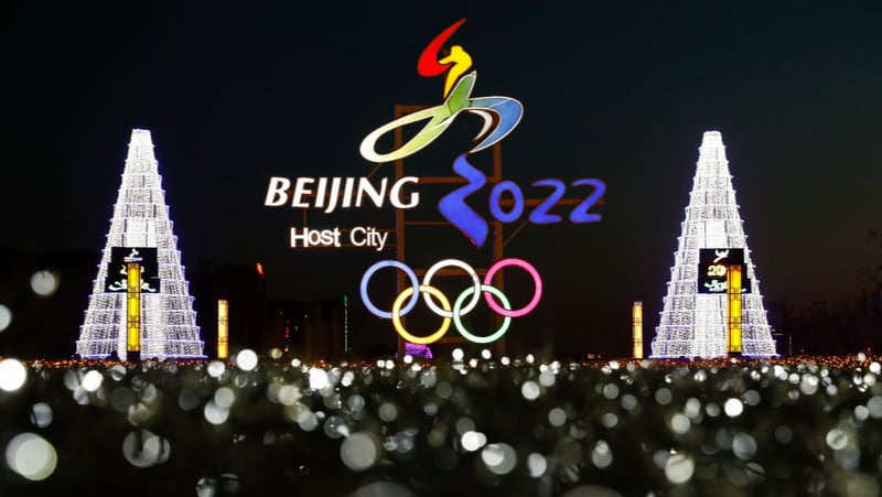 A general view of signage Beijing's bid for the Winter Olympics logo during the Chinese Lantern Festival on February 11, 2017 in Zhangjiakou, China. Chinese cities Beijing and Zhangjiakou won the bid to host the 2022 Winter Olympic Games on July 31, 2015 in Kuala Lumpur.   (Photo by Lintao Zhang/Getty Images)