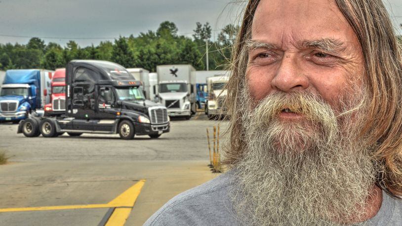 Billy Jones, 57 of Jacksonville, Fla., talks about his experiences as a truck driver at the Fairburn Family Travel Center. (Photo Chris Hunt/Special)
