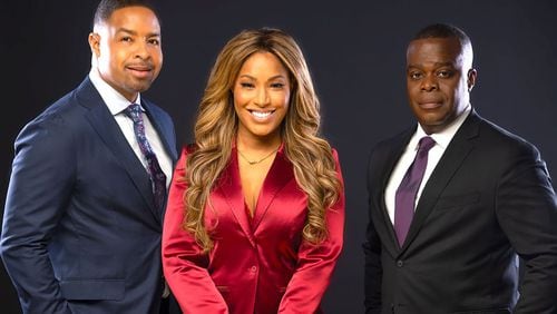 The Black News Channel, with morning show hosts Mike Hill (from left) and Sharon Reed and  BNC president and CEO Princell Hill, was nearly invisible upon its launch last year, but it is revamping to take on a new look. BNC via AP