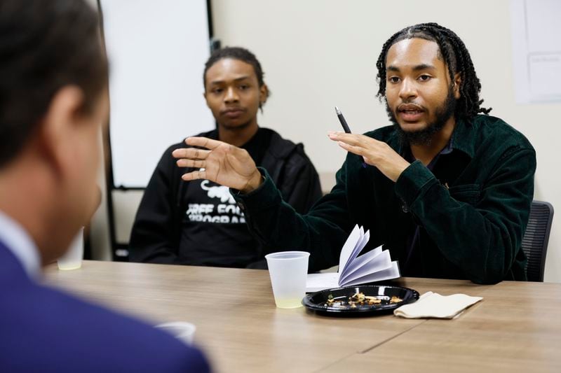 At a luncheon hosted by Morehouse College, junior student Tyler Greene had the opportunity to engage in a Q&A session with Vern Perry, Blackstone's Global Head of Strategic Partners., on Thursday, May 18, 2023.
Miguel Martinez /miguel.martinezjimenez@ajc.com