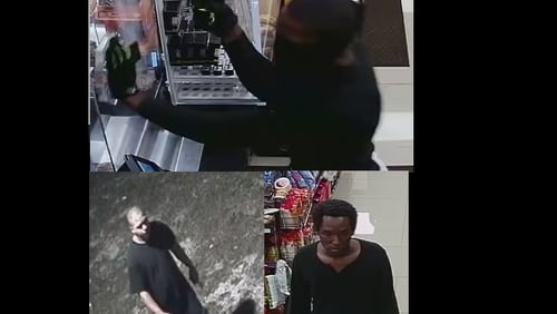 The Lilburn Police Department is looking for three suspects (pictured) in an attempted armed robbery.