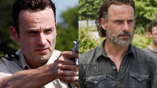 Rick Grimes 2010 and Rick Grimes 2016 although in the show it's really more like 2013.