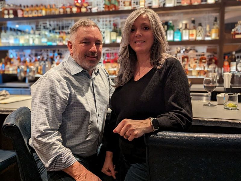 Joe and Lisa Sanderson, seen at Roshambo's bar, live near the restaurant and are regular customers. Courtesy of Joe Sanderson