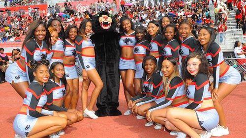 Clark Atlanta University cheerleaders pose during last year's homecoming.