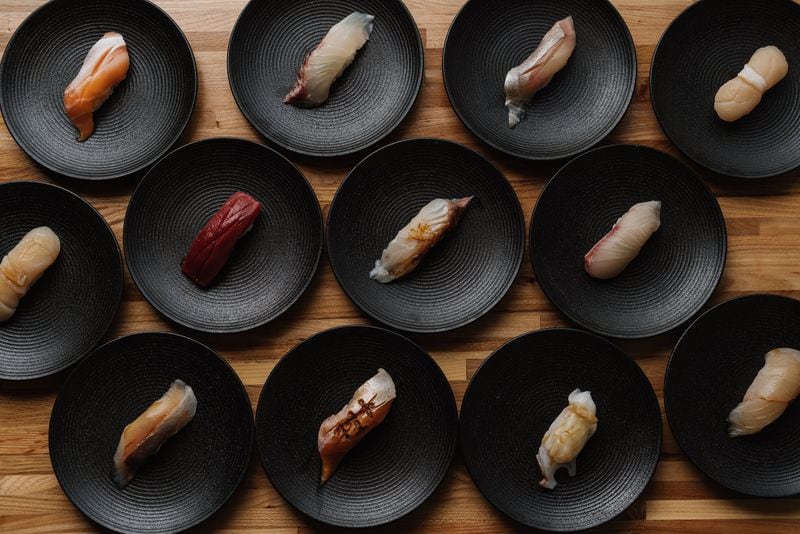 Select offerings of nigiri make up the core of the honkaku omakase experience at Sushi Hayakawa. CONTRIBUTED BY ANDREW THOMAS LEE / SUSHI HAYAKAWA