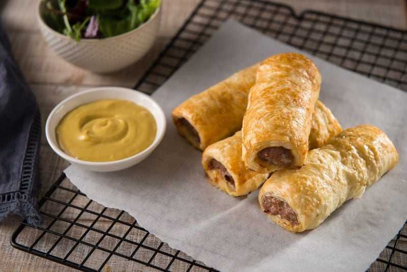 With the pandemic, Pouch Pies has expanded its offerings to include British favorites, such as sausage rolls. Courtesy of Justin Evans Photography