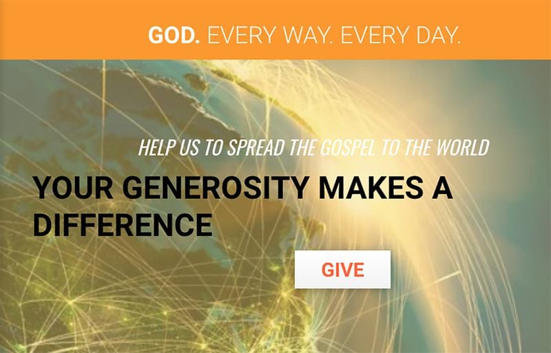 Screen image from the website of House of Hope Atlanta. With the coronavirus outbreak, many churches are collecting tithes and offerings online.