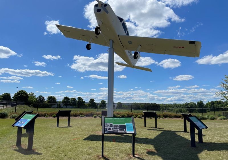 Eight panels were installed as part of a flight-themed art exhibit at Aviation Park near the Cobb County International Airport in Kennesaw recently. (Image courtesy of Cumberland CID)