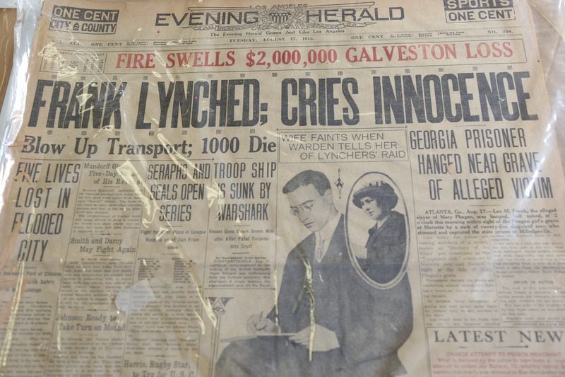 July 18, 2019, ATLANTA — Georgia Deputy Attorney General Van Pearlberg, a former Marietta City Councilman, has researched the Leo Frank case for years and has an incredible trove of historic items dating from the time of the trial. (TYSON HORNE /TYSON.HORNE@AJC.COM)