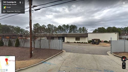 A warehouse building at 7477 Trowbridge Road, Sandy Springs, is being converted into an emergency operations center for the city, at a cost of $527,949. GOOGLE MAPS
