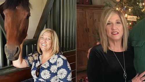 Elise Schoeff weighed 200 pounds when the photo on the left was taken in September 2016. In the photo on the right, taken in December, she weighed 168 pounds.