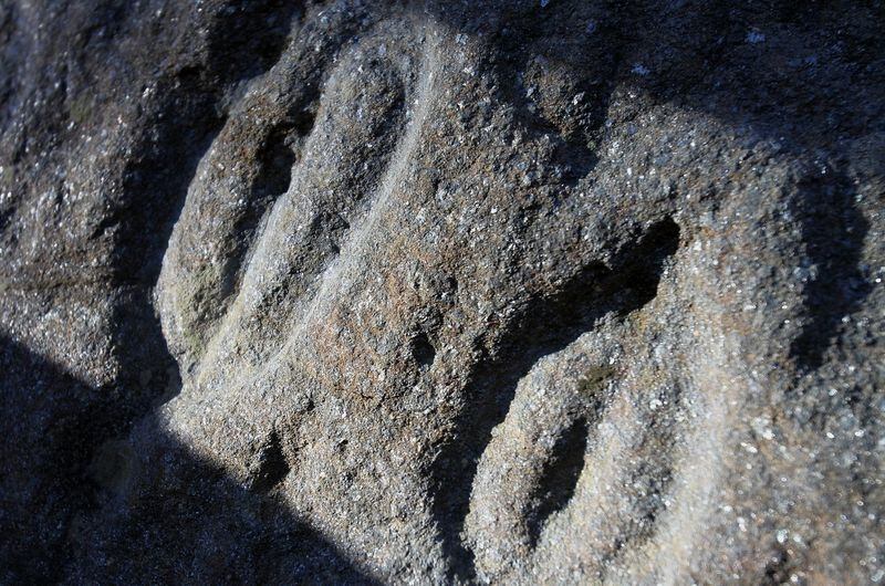 Stone carvings in boulders made by native people at Track Rock near Brasstown Bald and Arkaquah Trail. AJC file
