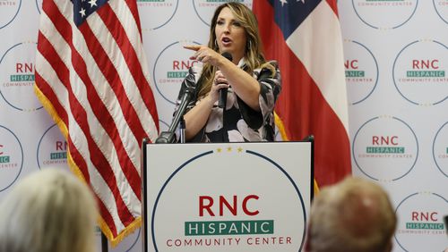 The Republican National Committee Chairwoman Ronna McDaniel speaks during the opening of the Latino Community Center on Wednesday, June 29, 2022, in Suwanee. The new location is part of an outreach effort to reach and engage voters in targeted communities. Miguel Martinez / Miguel.martinezjimenez@ajc.com
