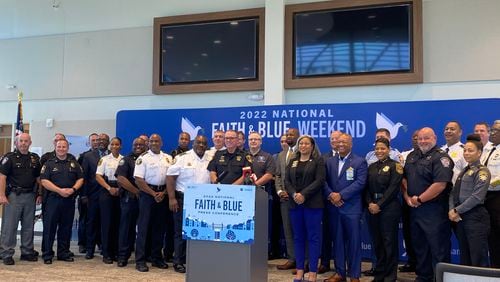 Law enforcement agencies from all over Georgia gathered at the Chamblee Public Safety Headquarters for the launch of the third annual National Faith & Blue Weekend. The weekend will take place Oct. 7-10.