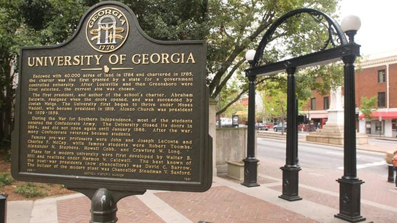 University of Georgia’s arch in downtown Athens serves as the university’s primary symbol for recognition and is the focal point of North Campus. 