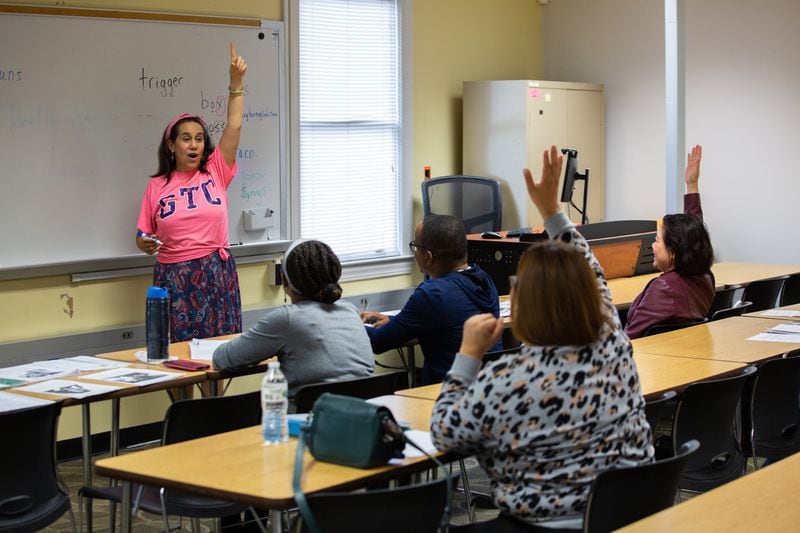 Jen Nguyen leads adult students in the English as a Second Language program at Gwinnett Technical College.