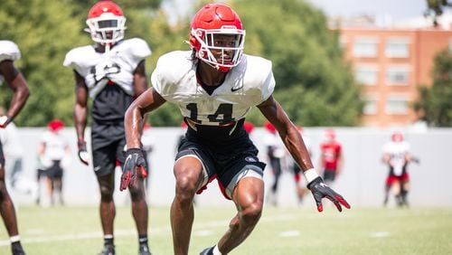 Georgia Bulldogs defensive back David Daniel (14) during a practice  on Monday, Aug. 9, 2021, in Athens. (Photo by Tony Walsh/UGA)