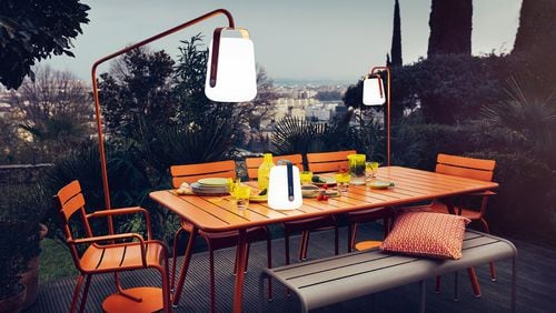 One of Kolo Collection’s newest accessories is the Balad Lamp by Fermob. Fun, colorful and portable, the outdoor lamp can sit on the table or hang nearby. Contributed by Stephane Rambaud/Ferm
