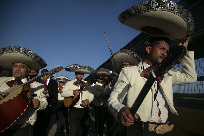 On March 24, 2017, a mariachi from Mexico performed at the the 2017 Abrazo Ceremony, located at the mid-point of the City of Eagle Pass International Bridge No. 1. The theme of the ceremony was dedicated to building bridges, not walls on the United-States, Mexico border. (RESHMA KIRPALANI / AMERICAN-STATESMAN)