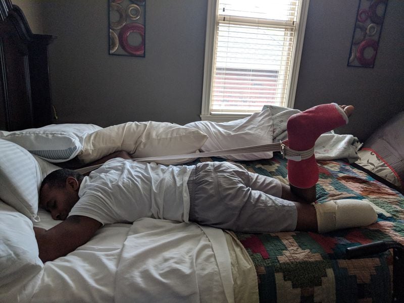 About a month after the accident, Tiran Jackson holed up at his sister's house in Nashville to recover. Courtesy of Tiran Jackson
