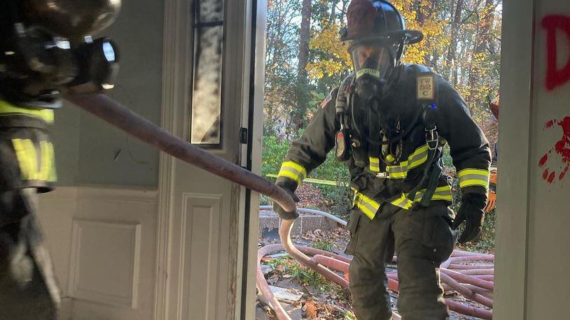 Sandy Springs will apply to the FY2022 Assistance to Firefighters Grant Program to help purchase fire helmets and bail out kits for personnel. COURTESY SANDY SPRINGS FIRE DEPARTMENT