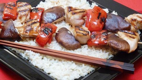 Chicken and Shiitake Yakitori (Japanese Grilled Chicken Skewers) can be made in 20 minutes. Linda Gassenheimer/TNS