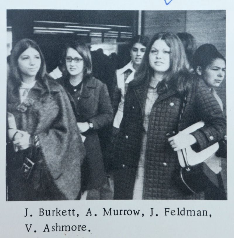 The family provided a copy photo from the yearbook that shows Joetta Burkett (left) and Vicki Ashmore at the airport in Cusco, Peru, upon their arrival. The students visited Machu Picchu and were heading back to Lima when their plane crashed. FAMILY PHOTO