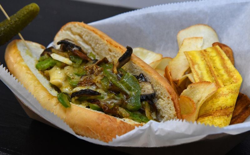 La Vegano is known for its sandwiches, including one that features portobello mushrooms, peppers and onions. Chris Hunt for The Atlanta Journal-Constitution  