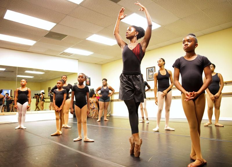 Michaela DePrince teaches aspiring ballerinas at Reigning Victory Dance Studio in Fayetteville. CONTRIBUTED BY SEAN MCNEIL