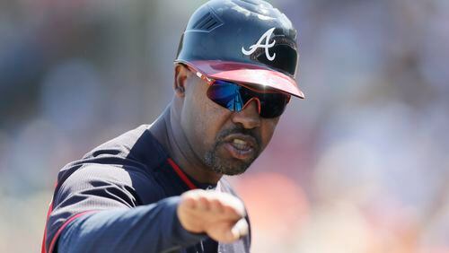 Former Braves third-base coach Bo Porter will run a special camp for unsigned free agents beginning next week in Bradenton, Fla. (AP Photo/Carlos Osorio)